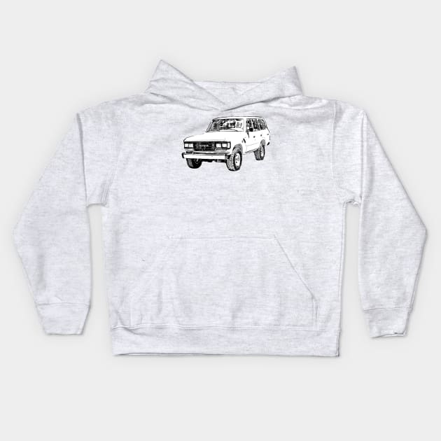 Toyota LandCruiser 4x4 Manga Kids Hoodie by Tad